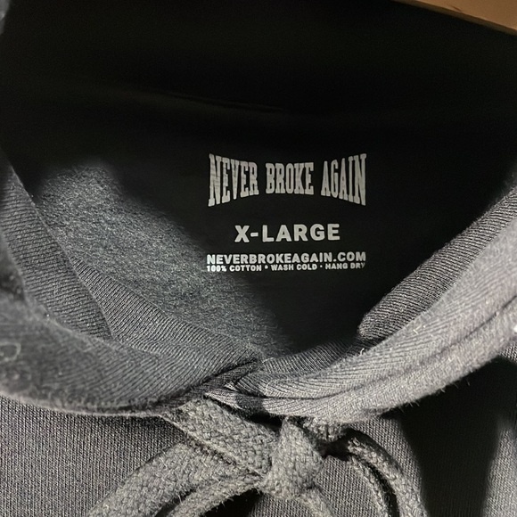 Never Broke again extra large black pull over hoodie never broke again top logo - Picture 4 of 5